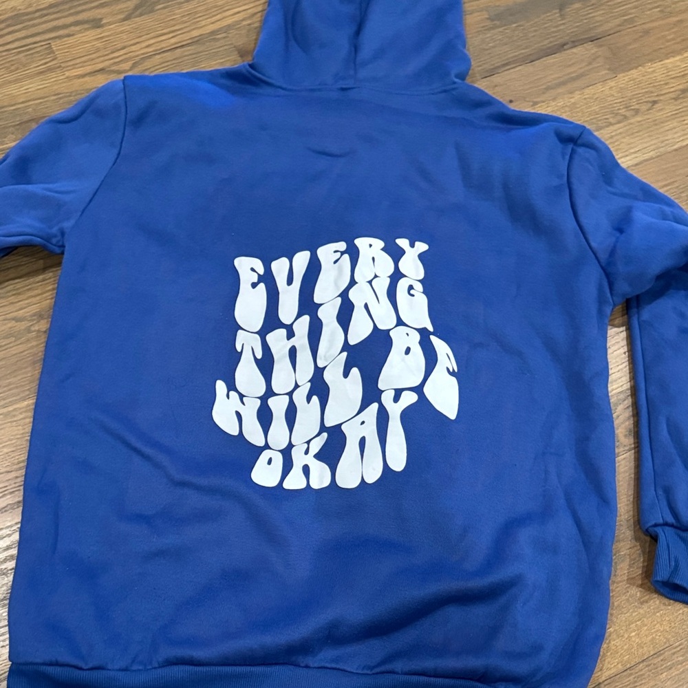 Blue Hoodie with Graphic Print